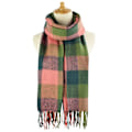 Miniatyrbillede 2 af 5: Vinter Lang Blød Varmt Tartan Check Sjal Wraps til kvinder Uld Spinding Tassel Shawl Lang Stole Red Green