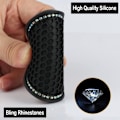 Miniatyrbilde 3 av 6: Bling krystall rhinestone bilinnredning tilbehør, 2-pakning universal auto antislip koppholder innlegg coaster, svart - Ab Color