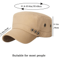 Miniatyrbilde 7 av 7: Unisex Kadett Hærlue Justerbar Flat Top Cap Vasket Bomull Militærlue Baseball Cap