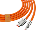 Miniatyrbilde 1 av 5: Hurtiglading Kabel Usb Til C Ledning 180 Graders Roterende Rettvinklet Hode For Hurtiglading Av Mobiltelefon 1,5m Android Liten Munn Oransje