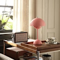 Miniatyrbillede 4 af 6: Moderne Blomsterpot Ledningsfri Bordlampe, Ledningsfri Mid Century Lampe, Sød Batteri Svampe Bordlampe, Lille Lampe til Natbord, Dæmpbar Touch Soveværelse La Pink