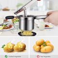 Miniatyrbillede 3 af 5: Kraftig kartoffelmoser i rustfrit stål med 3 udskiftelige sier til grov, medium & fin, madpresser til kartoffelmos, puré, frugt