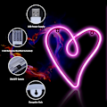 Miniatyrbillede 6 af 8: Hjerte Neon Skilte LED Neon Lys Skilt Vægdekoration USB Opladning/Batteridrevet Neon Natlys Pink Hjerte Neon Skilte Lys til Børns Soveværelse V Pinkheart2