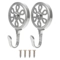 Miniatyrbilde 2 av 4: 1 par blomsterdesign gardinkroker, gardinkroker i legering, vegggardinkrokdekor