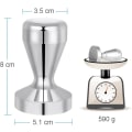 Miniatyrbillede 2 af 8: Kaffe Tamper, 51mm Espresso Kaffe Press, Rustfrit Stål Tamper med Silikone Tamper Måtte til Kaffe og Espresso, Tamping, Barista Silver, Black
