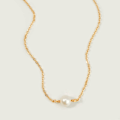 Miniatyrbild 5 av 7: Armband för kvinnor 14K guldpläterad delikat kedja enkelt smycke sött för flickor 1 Pearl 2 Layer Satellite Chain