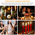 Miniatyrbilde 7 av 7: 12 stk Lysestaker Adventskrans Lysestake Pinnelys Svart med Kort Spiker Retro Pinnelys Holder Metall for Blokklys Borddekorasjon