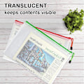 Miniatyrbillede 4 af 7: A4 Plast Zip-mapper - 12 stk. lynlås-filposer Mesh Zip Lock Dokumentpungholder Rejseopbevaringspose til kontorartikler og rejsetilbehør 6 Colours  12 PCS A4