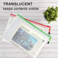 Miniatyrbillede 5 af 7: A5 Plastik Zip-mapper - 12 stk. A5 Mesh Lynlåspose Plastik Zip Lock-poser Dokumentmapper Fil Lynlåsposer Rejseopbevaringspose til Kontorartikler 6 Colours  12 PCS A5