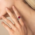 Miniatyrbillede 2 af 2: Forlovelsesringe til mænd og kvinder, røde og sorte par vielsesringe, forlovelsesringsæt, keltiske drage tungsten ringe (kvinde)