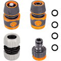 Miniatyrbillede 1 af 7: 4-pakke slangekoblingssæt i plast, rørsamlingskoblingssæt, 1/2\" slangeendeadapter, vandstopkobling, 1/2\"&3/4\" 2 i 1 hane-adapter, et Multisize Connector Suit