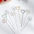 Miniatyrbillede 3 af 5: 12 stk. Metal Cocktail Sticks Genanvendelige Klæbende Noteholder Rustfrit Stål Appetizer Stick Rustfrit Stål Cocktail Stick Rustfrit Stål Frugt Stic