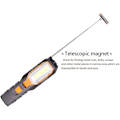 Miniatyrbilde 3 av 5: LED arbeidslampe, oppladbar USB lommelykt, bærbar verkstedlampe, roterende COB inspeksjonslampe, magnetisk lommelykt med magnet og krok og 4 moduser for mekaniker, garasje, bil