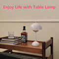 Miniatyrbilde 5 av 6: Moderne blomsterpot trådløs bordlampe, trådløs mid century lampe, søt batteri sopp bordlampe, liten lampe for nattbord, dimbar touch soverom la White