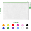 Miniatyrbillede 2 af 7: A4 Plastik Zip-mapper - 24 stk. Lynlås Filposer Mesh Zip Lock Dokument Tegnebogsholder Rejse Opbevaringspose til Kontorartikler og Rejsetilbehør 12 Colours  24 PCS A4