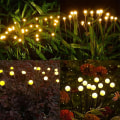 Miniatyrbilde 3 av 5: 4 stk dekorative solcelledrevne hagelys, 8 LED utendørs solcellelamper ildfluer, sollading, hagedekorasjoner, vanntett uteplass, plen og hagelys