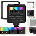 Miniatyrbillede 6 af 7: RGB-kamera videolys: LED Vlog-belysning i fuld farve, dæmpbar 2500-7000K, stærkt lys på kameraet, 1800mAh genopladelig med 3 tilbehør til koldt skoblys RPL01