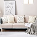 Miniatyrbilde 5 av 5: Set med 2 putetrekk 45x45cm, bohemske dekorative putetrekk moderne vevde firkantede putetrekk for sofa soverom stue, svart og hvitt