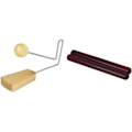 Miniatyrbillede 1 af 7: VIB7-WD Vibraslap & CLA7-RD Redwood Træ Claves - 20cm Længde Par Claves + Wooden Claves Single