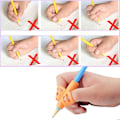 Miniatyrbilde 2 av 5: Blyantgrep Holder Barn Tenåringer Skrive Korrigering Grep Myk Silikon Penn Blyant To-fingers Grep Skrivehjelp Grep(1 Sett, Oransje Blå Grønn)