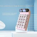 Miniatyrbillede 4 af 5: (pink) Mekanisk lommeregner, 10-cifret LCD-skærm til bærbar computer, moderegner til finans- og kontor