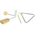 Miniatyrbillede 1 af 7: VIB7-WD Vibraslap & TIGER TRI7-2-MT 6\" Triangelinstrument med Slagtræ + Triangle Instrument Single