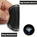 Pikkukuva 3 / 6: Auton mukitelineen alusta, 2 kpl universaali liukumaton auto, Bling Crystal Rhinestone Auton sisustustarvikkeet - Musta Black
