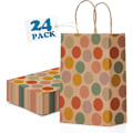 Miniatyrbilde 1 av 7: Gaveposer, 24 stk. Festposer Fargerike Polka Dots Brune Papirposer med Håndtak for Festgaver, Valentinsdag, Bursdag, Bryllup, Thanksgiving Polka Dots  Brown 24 count (Pack of 1)
