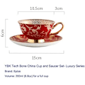 Miniatyrbillede 2 af 8: YBK Tech Euro Style Bone China Kop & Underkop Sæt, Keramisk Te- og Kaffe Kop til Hjemmet Køkken Bryllup (Retro Blomstermønster - Rød) Retro Flower Pattern Red