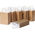 Miniatyrbillede 7 af 8: 24 stk. gaveæsker med 24 servietter, gaveposer med håndtag, brune gaveposer i kraftpapir til fødselsdag, bryllup, babyshower, fest Brown 24 Pack with Tissues 1 count (Pack of 24)