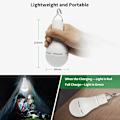 Miniatyrbilde 4 av 6: USB-oppladbare LED-lyspærer, Afoskce bærbar campinglys med fjernkontroll, 5 lysmoduser, med krok, 1500mAh smarte lyspærer for nødstilfeller White7W1Pack