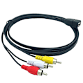 Miniatyrbillede 1 af 5: 1,5 m USB A hun til 3 RCA Phono AV kabelledning PC TV Aux lyd-videoadapter