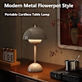 Miniatyrbillede 2 af 6: Moderne Blomsterpot Ledningsfri Bordlampe, Ledningsfri Mid Century Lampe, Sød Batteri Svampe Bordlampe, Lille Lampe til Natbord, Dæmpbar Touch Soveværelse La Gray