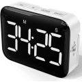 Miniatyrbillede 1 af 5: Digital køkkenur 4 tommer stort LED-display magnetisk timer med justerbar lysstyrke og lyd stopur timer (hy)