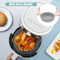 Miniatyrbild 6 av 7: Airfryer Silikonform, 2-pack återanvändbara Airfryer-foder, Airfryer-tillbehör, Köktillbehör Ersättning för engångs pergamentpappersfoder