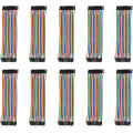 Miniatyrbillede 1 af 5: 40p Farve Dupont Ledning 2.54mm Brødbord Kabel Matchende Sæt Han Til Hun Forbindelseskabel Til Computer Elektronik 10 Styk Sæt