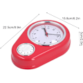 Miniatyrbillede 7 af 8: Væg ur køkken timer, 60 minutters visuel nedtællingstimer, lydløs drift, nem at læse, retro køkken vægur, visuel timer, hjemmekøkken T Red