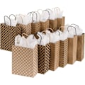 Miniatyrbillede 1 af 8: 24 stk. gaveæsker med 24 servietter, gaveposer med håndtag, brune gaveposer i kraftpapir til fødselsdag, bryllup, babyshower, fest Brown 24 Pack with Tissues 1 count (Pack of 24)