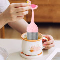 Miniatyrbilde 2 av 5: Teinfuser finmasket løs te silikonesil med langt håndtak intervalldiffusor for å brygge løs te krydder krydder (3 stk, flerfarget)