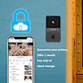 Miniatyrbillede 4 af 5: Trådløs fjernbetjent videodørklokke, smart videodørklokke hjemme intercom Hd nattesyn Wifi opladning, smart dørklokke, tovejs samtale, app-styring