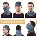 Miniatyrbild 5 av 6: Vinterhalsvärmare Fleece Vindtät Halskrage Snood för Män Kvinnor Kallt Väder Ansiktshalsduk Huvudbonad för Skidåkning Löpning Cykling Black+grey