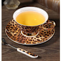 Miniatyrbillede 3 af 8: ® YBK Tech Euro Style Bone China Kop & Underkop Sæt, Keramisk Te- og Kaffe Kop til Hjem Køkken Bryllup (Leopard Mønster) Leopard Pattern
