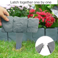 Miniatyrbilde 3 av 5: Hageplenkant, 10 stk 2,5 m gjerde plantekanter steiner fleksibel plast