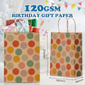 Miniatyrbilde 2 av 7: Gaveposer, 24 stk. Festposer Fargerike Polka Dots Brune Papirposer med Håndtak for Festgaver, Valentinsdag, Bursdag, Bryllup, Thanksgiving Polka Dots  Brown 24 count (Pack of 1)