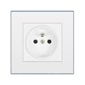 Miniatyrbilde 1 av 3: EU Stikkontakt 16A Rund Fransk Stikkontakt 2 Hull 2P+E Hvit Panel Type 86