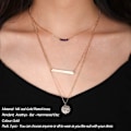 Miniatyrbilde 2 av 7: Fint lagdelt choker-kjede, håndlaget 14K gullbelagt Y-anheng kjede flerlags stangskive kjede justerbart lagdelt choker-kjede for kvinner 3PCS  Amethyst&Bar&Hammered Disc 3PCS  Chain&Bar&Hammered Disc
