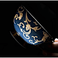 Miniatyrbillede 4 af 8: ® YBK Tech Euro Style Bone China Kop & Underkop Sæt, Keramisk Te- og Kaffe Kop til Hjemmet, Køkkenet, Bryllup (Retro Blomstermønster - Mørkeblå) Retro Flower Pattern Dark Blue