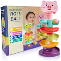 Miniatyrbillede 6 af 8: Baby legetøj 9-18 måneder, bold drop og rul rampe legetøj til 1 år gamle drenge piger, sensorisk legetøj til babyer 12 måneder, baby bold tårn rul bold spil, 1. B