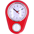 Miniatyrbillede 1 af 8: Væg ur køkken timer, 60 minutters visuel nedtællingstimer, lydløs drift, nem at læse, retro køkken vægur, visuel timer, hjemmekøkken T Red