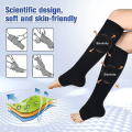Miniatyrbilde 4 av 5: 2 par glidelås kompresjonssokker for menn og kvinner (l/xl), legg høyde 15-20 mmhg, åpen tå, ideell for å gå, løpe